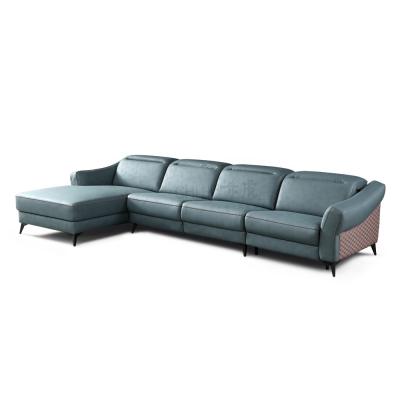 China Modern Simple L Shape Extended Sectional Sofas Blue Fabric CHIHU Brand Leather Air Sofa Sets For Living Room for sale