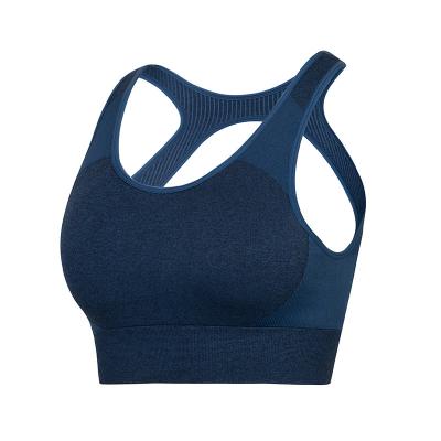 China New Summer Breathable Quick-Dry Sports Bra High Intensity Yoga Fitness Clothing Running Seamless Sports Fitness Vest Women for sale