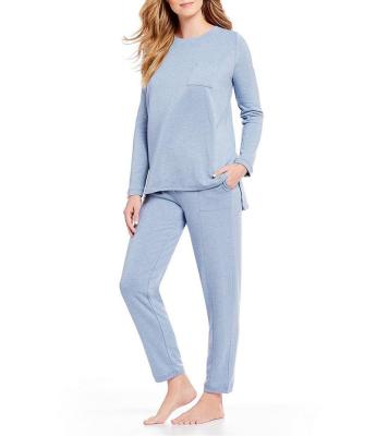 China Thermal Womens Rayon Terry Solid Color Pajamas Set Soft Loop Fabric Pajamas Set for sale