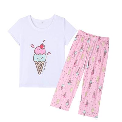 China Girl Cotton QUICK DRY Organic Cartoon Printed Pajamas Shorts Girl Set Sleepwear for sale