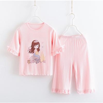 China Hot sale QUICK DRY cartoon children's pajamas modal printing thin home wear air-conditioned piece pajamas sleepwear for sale