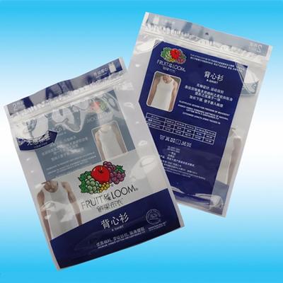 China Moisture Proof Custom printing plastic shirt packaging bags for garment with zipper for sale