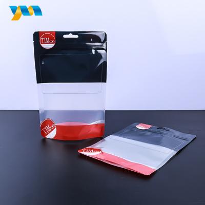 China Custom Printed Clear Plastic Packaging Bag Zipper Lock Stand Pouch Clear Mylar Bag Moisture Proof for sale