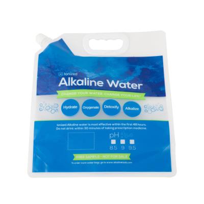 China Barrier Food Grade Alkaline Water Packing Spout Plastic Bags For Liquid for sale