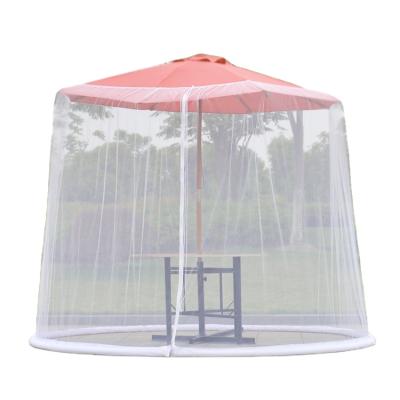 China 2020 Polyester Fiber (Polyester) Mesh Screen Patio Umbrella Cover Mosquito Making Umbrella Table For Outdoor Yard for sale