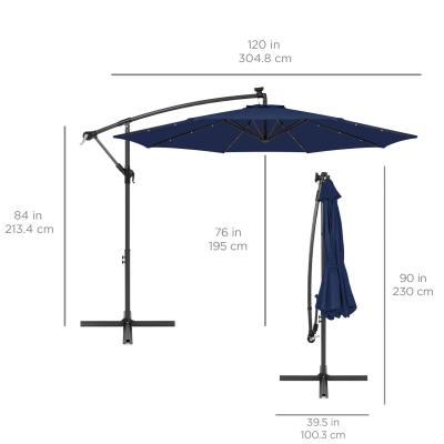 China Baratos 2021 Cantilever de boda de parasoles cafe sunshade umbrella umbrella easy adjustment modern outdoor tilt cantilever for sale