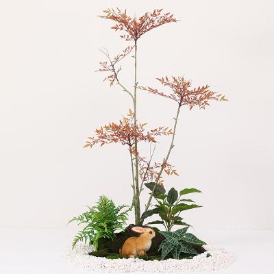 China Modern Artificial Plant Fiber Scrub Forest High-End Customized Wholesales Faux Trees Plants Art Decoration All-season Styles Flowers for sale