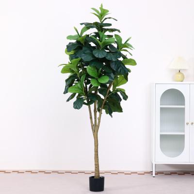 China Modern Artificial Plant Art Decor Home Artificial Potted Plants Trees Bonsai Rubber Leaves Plastic Tree Leaf Decorative indoor tropical for sale