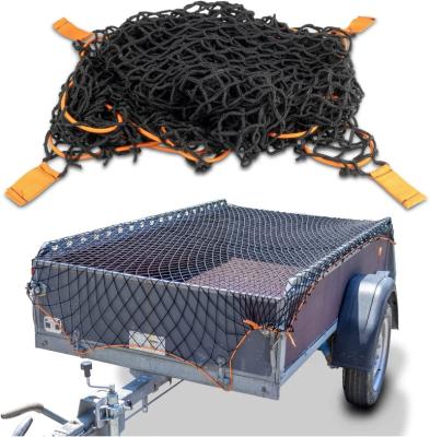 China Cargo Cover Amazon hot sale 1x2m black full elastic trailer net, factory supply for sale