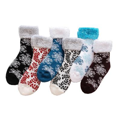 China New Design Fashion Thickening Flanging Ski Fluffy Winter Floor Unisex Socks for sale