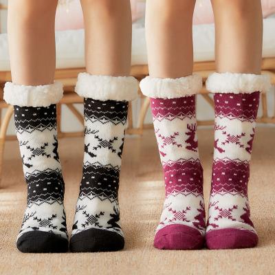 China Wholesale Autumn And Winter Fuzzy Tube Floor Socks Adult Sleep Warm Christmas Unisex Socks for sale