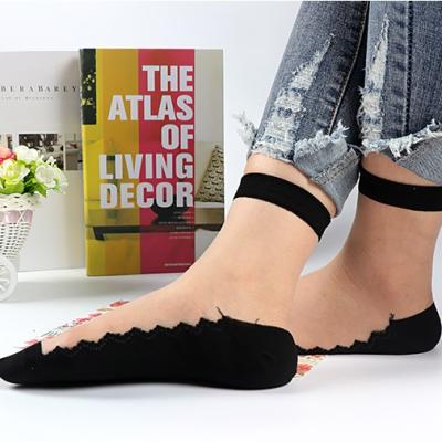 China Summer Ultra Thin Short Fashion Women Invisible Transparent Slouch Socks for sale