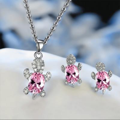 China Fashion Niche Design Sense Turtle Earrings Necklace Set Female Animal Series Jewelry Wholesale for sale