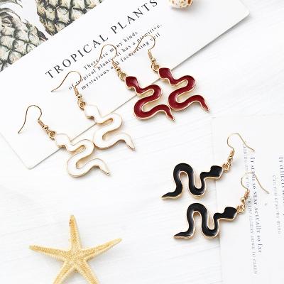 China Weihao romantic hot sale personalized exotic alloy earrings dripping snake shape earrings for sale