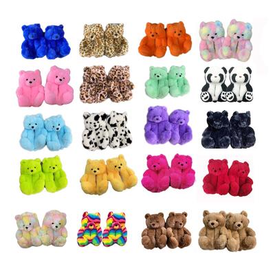 China Hot Plush Teddy Bear Slippers Cotton Home Inclusive Latest Fashion Trend Warm Popular Winter for sale