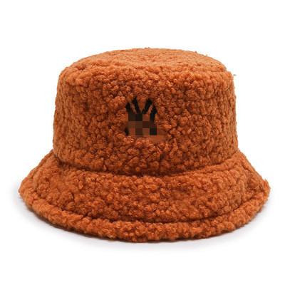 China Plush Faux Lamb Plush Winter Bucket Hats Women Soft Warm Hats Fashion Thick Fisherman Hat for sale