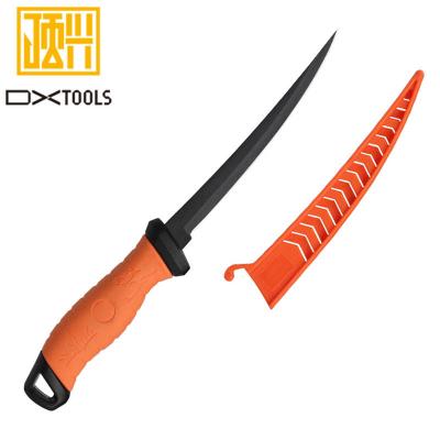 China Viable New Arrival Stainless Steel Fillet Knife Non-stick Coated Fishing Knife With Soft PP+TPR Handle for sale