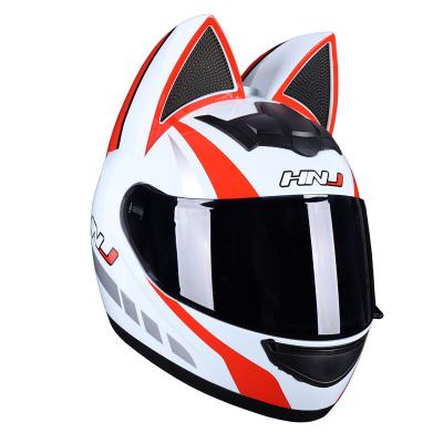 China ABS Motorcycle Cat Ear Helmet, Fashionable Male And Female, Riding Full Coverage Cute And Cool Safety Helmet for sale