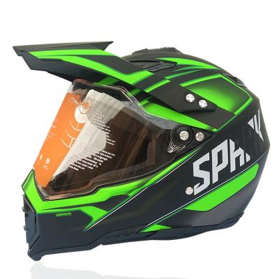 China ABS mass sales of off-road motorcycle helmets, full cover with lenses, four seasons, safe, cool, racing for sale