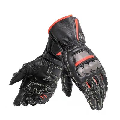 China 2022 Models Customized Motorcycle Riding Men's And Women's Five Finger Anti-fall Racing Motorcycle Gear Cowhide Wear-resistant Gloves for sale