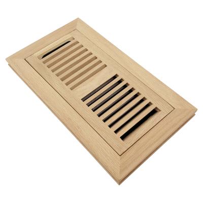 China Traditional hardwood floor register, flush mount with frame, wood vent cover, unfinished for sale