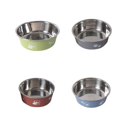 China Sustainable Amazon Hot Sale Custom High Quality Removable Non Slip Pets 304 Food Grade Bowls Feeders Water Cat Dog Stainless Steel Pet Bowl for sale