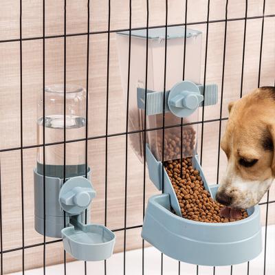 China Sustainable Wholesale Customized Logo Pets Removable Non Slip Fixed Cats Cage Feeder Automatic Food Bottle Water Pet Crate Hanging Dog Bowl for sale