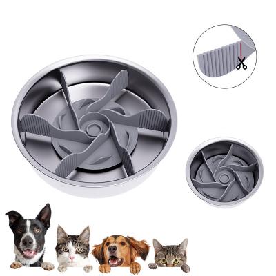 China Sustainable Amazon Hot Sale Customized Logo Plastic Pets Anti Choking Puppy Eating Bowls Feeding Food Pet Dog Slow Feeder Bowl Insert Spiral for sale