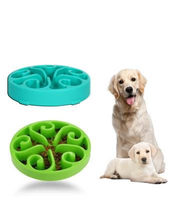 China Sustainable Amazon Hot Sale Customize Plastic Pet Anti Choke Bloat Puppy Fun Eating Feed Bowls Feeder Feeding Pet Dog Slow Food Pet Bowl for sale