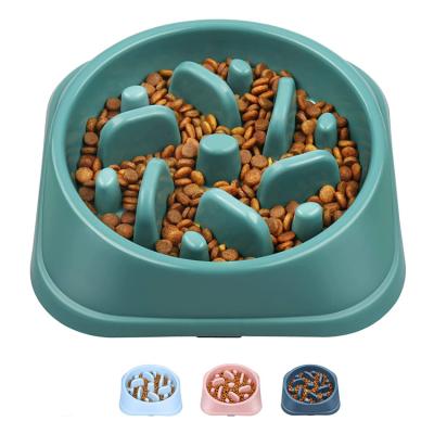 China Sustainable New Arrival Customize Logo High Quality Plastic Pet Anti Choke Puppy Eating Feed Bowls Feeder Feeding Pet Dog Slow Food Pet Bowl for sale