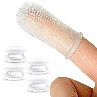 China Sustainable Amazon Hot Sale Custom Silicone Finger Cleaning Bad Breath Tartar Care Dog Tool Teeth Pet Finger Brush Tooth Toothbrush For Dogs for sale