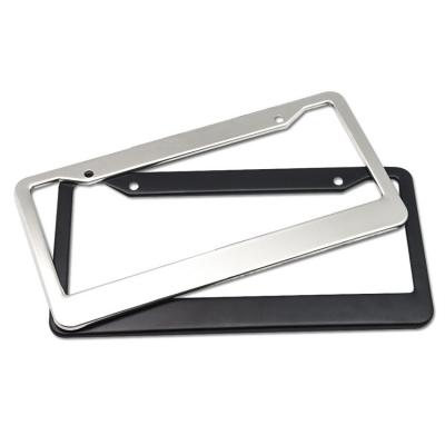 China Custom Metal License Plate Frame USA Class White Aluminum Metal Fiber Stainless Steel Carbon Fiber Custom Logo License Plate Frame for sale