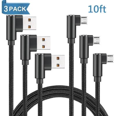 China High Quality Fast Charging Custom Micro Fast Charging Right Angle Black USB A 2.0 To USB B 4 Inch Charging Cable for sale