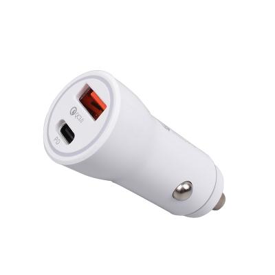 China Wholesale Qc3.0 Mobile Phone Car Charger 18W Metal Car Charging Palladium Aluminum Type Dual Usb Car Charger Fast Car Phone Charger With C Port for sale