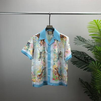 China Button Sleeve Vintage Fit Short Regular Regular Blue Cotton Broadcloth 100% Cotton Shirt for sale