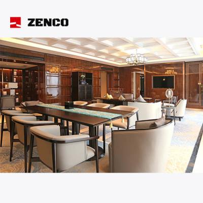 China Hotel Meeting Room Furniture Includ Solid Wood Long Meeting Table With 8 Meeting Chairs for sale