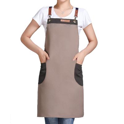 China Factory Supply Custom Waterproof Kitchen Apron, Cooking Waterproof Cotton Polyester Canvas Apron With Pocket for sale