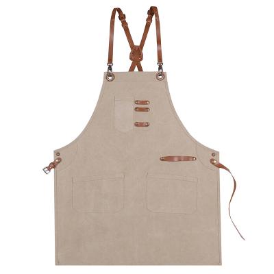 China Logo Eco-Friendly Outdoor Bar Hairdresser Work Salon Apron Cafe Shop Bar Hair Stylist Bartender Waiters Artists Women Men Apron for sale