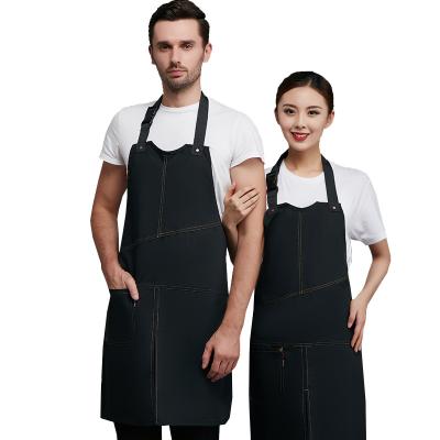 China Shop Eco-Friendly Custom Bar Cafe Bar Bartender Artists Logo Apron Cotton Canvas Cotton BBQ Outdoor Garden Work Apron for sale