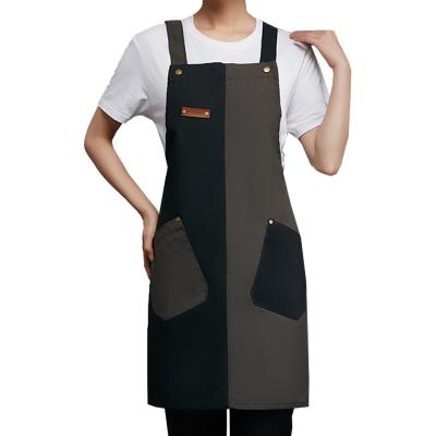 China Logo Waiters Artists Barista Apron Coffee Shop Eco-Friendly Custom Bar Apron Outdoor BBQ Garden Work Apron for sale