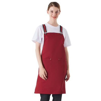 China Custom Logo Eco-Friendly Cotton Canvas Men Women Waiters Cafe Shop Bar BBQ Work Apron for sale