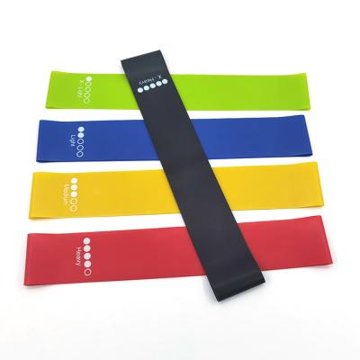 China Logo 5 Latex Loop Resistance Bands Mini Yoga Exercise Bands Set Custom Elastic Stretch Fitness Yoga Set for sale