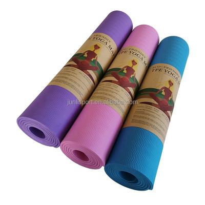 China Body Buliding Gym Equipment Yoga Mats 6mm Printing Eco Friendly Logo Tape Custom 8mm Yoga Mat for sale