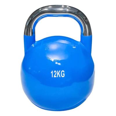 China Durable Custom Logo Weights Weightlifting 4-54KG Steel Grip Fitness Equipment Gym Competition Stainless Steel Kettlebell Color for sale