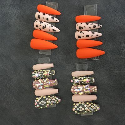 China H-342 Design Free Sample High Quality Fake Nails Hand Made Full Cover Nails Nail Tips for sale