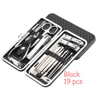 China Nail Accessories Promotion Manicure Pedicure Set 19 Pcs Nail Care Cutter Cuticle Clippers Kit for sale