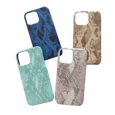 China Shockproof Python Leather Phone Case For iPhone Customize Phone Leather Case Genuine Leather Case for sale