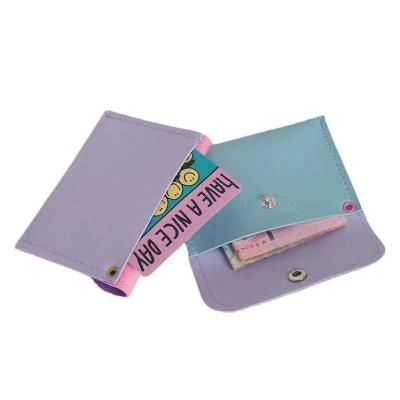 China Fashion Customizable Daily Portable Ladies Small Card Case Leather Wallet Organizer Waist Color PU Coin Purse for sale