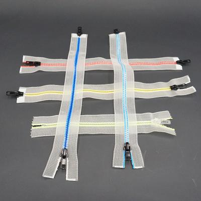 China Various Colors Viable Custom Resin Two Way Zipper 5# 5th Open End Invisible Plastic Porcelain for sale