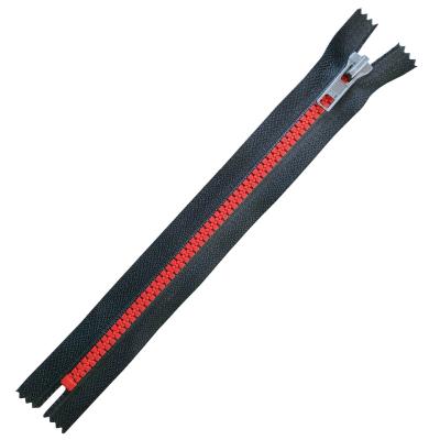 China 3# 5# 8# 10# Viable High Quality Red Blue Yellow Black Teeth Zipper Pulls Plastic Supplier for sale